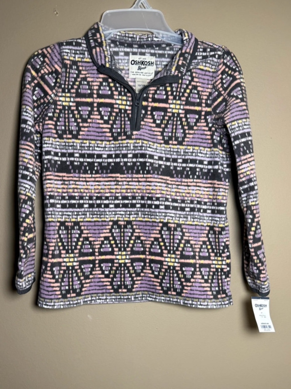 OshKosh B'gosh Girls' Patterned Quarter-Zip Sweater - NWT